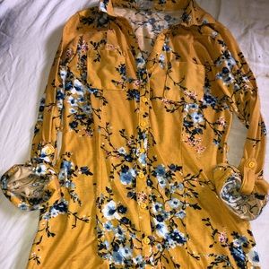 Mustard floral top